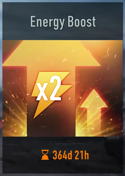 The Energy Boost mode card with a x2 energy symbol